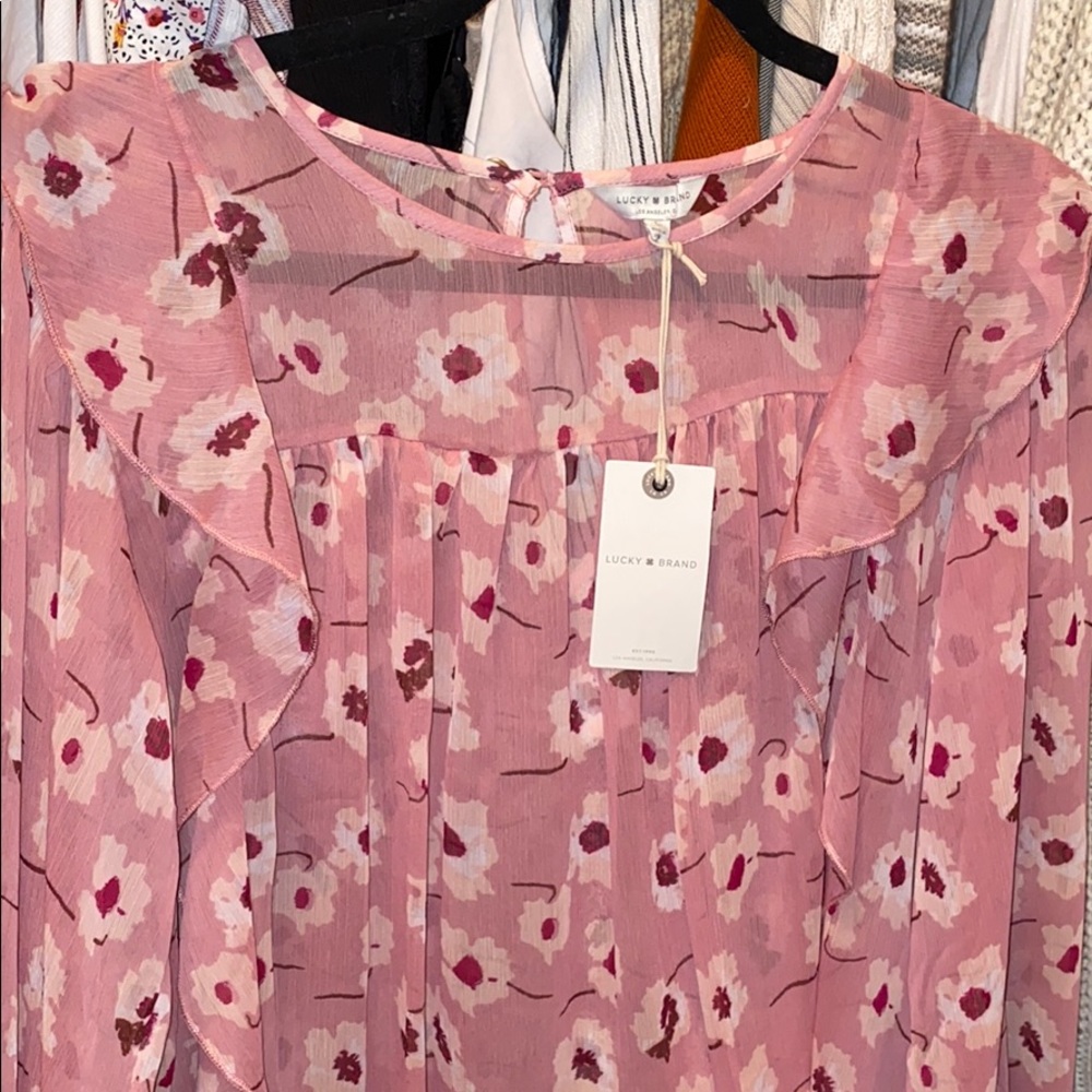 Lucky Brand long sleeve mesh t shirt